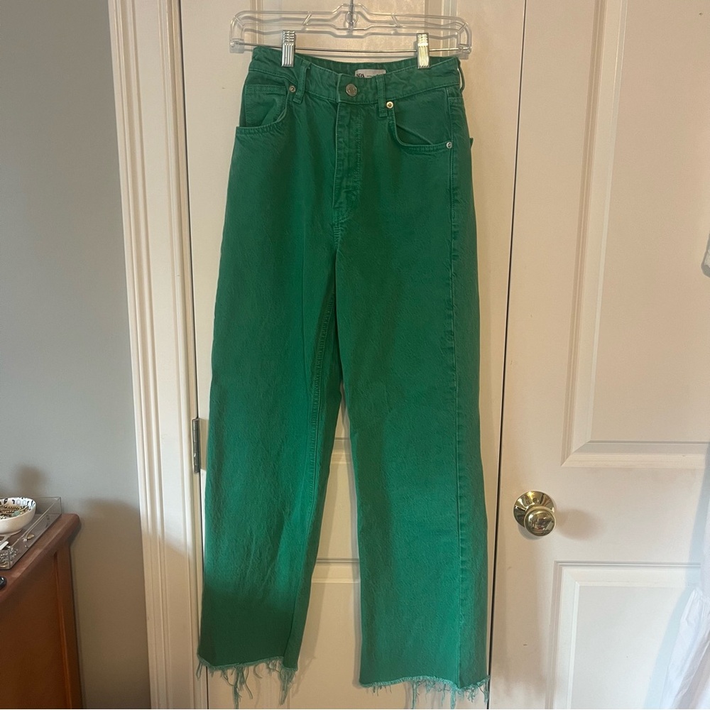ZARA Wide Leg Jeans in Green